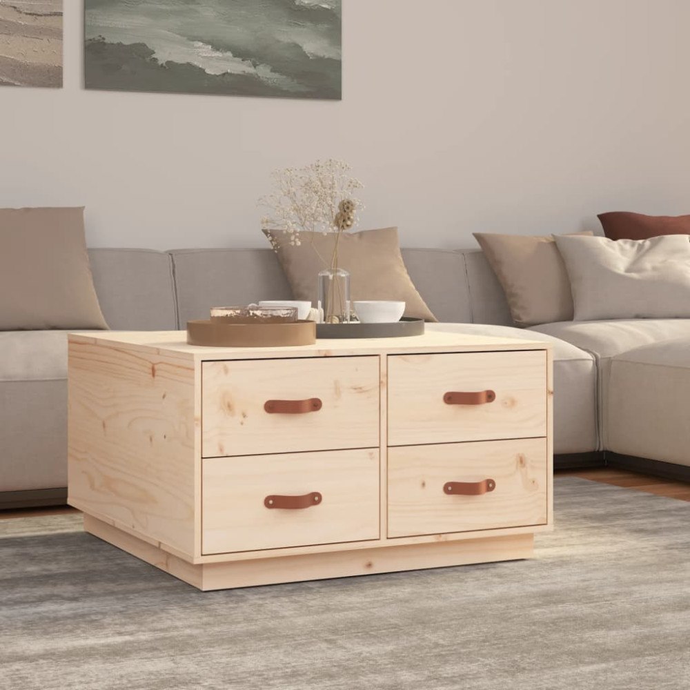 vidaXL Soffbord 80x80x45 cm massiv furu