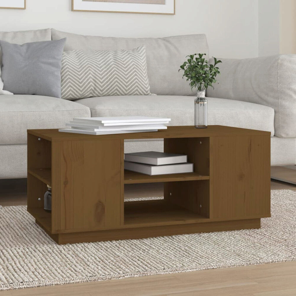 vidaXL Soffbord honungsbrun 90x49x40,5 cm massiv furu