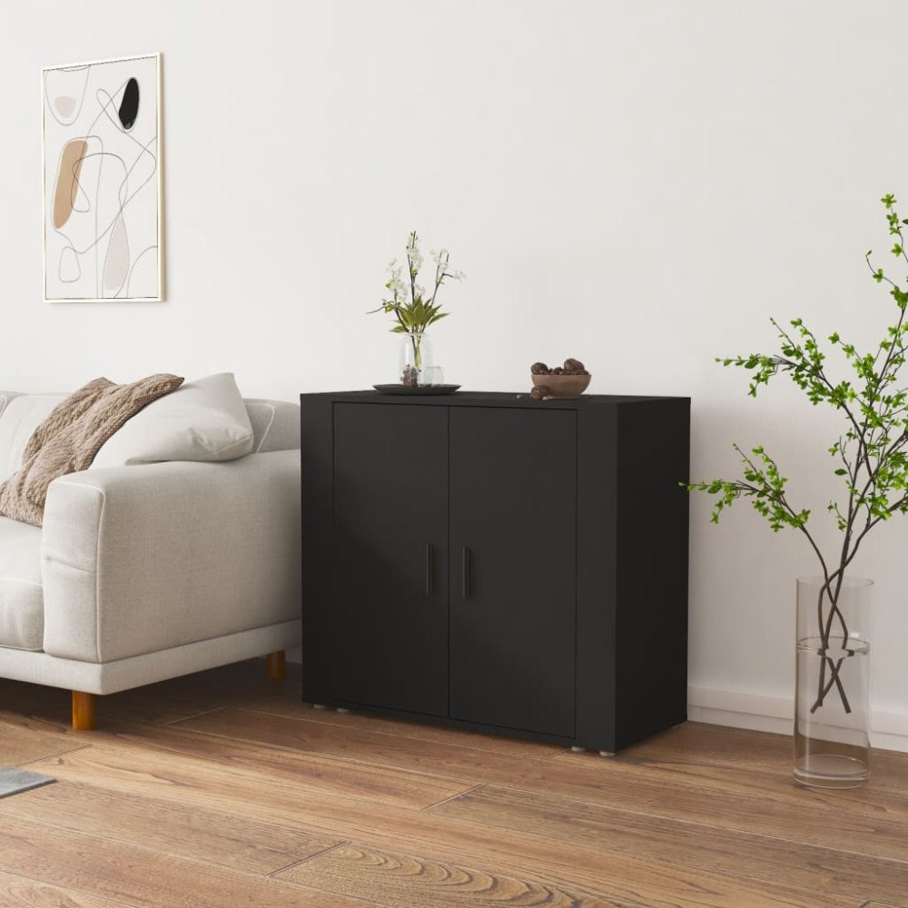 vidaXL Skänk svart 80x33x70 cm konstruerat trä