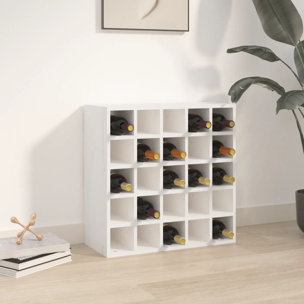 vidaXL Vinskåp vit 56x25x56 cm massivt trä furu
