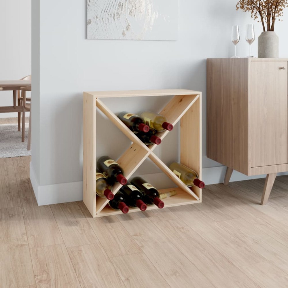 vidaXL Vinskåp 62x25x62 cm massiv furu