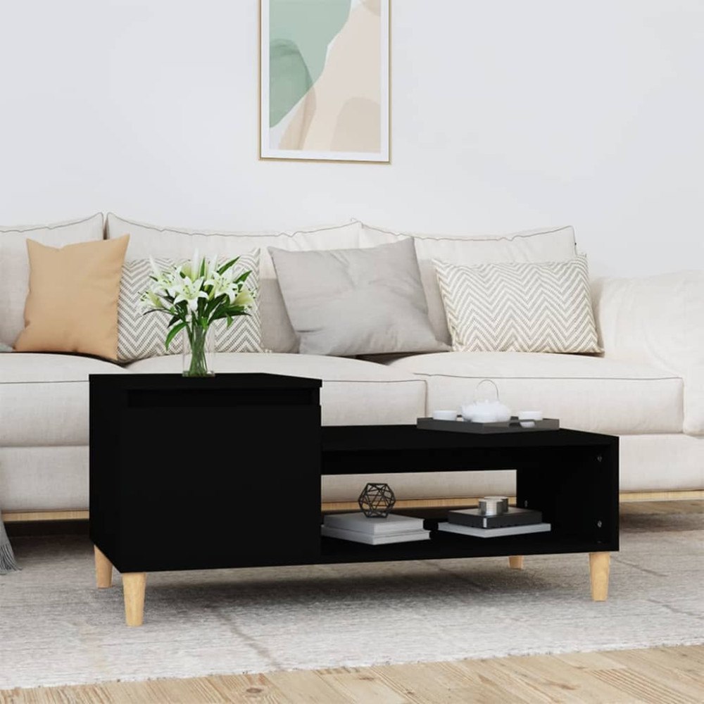 vidaXL Soffbord svart 100x50x45 cm konstruerat trä
