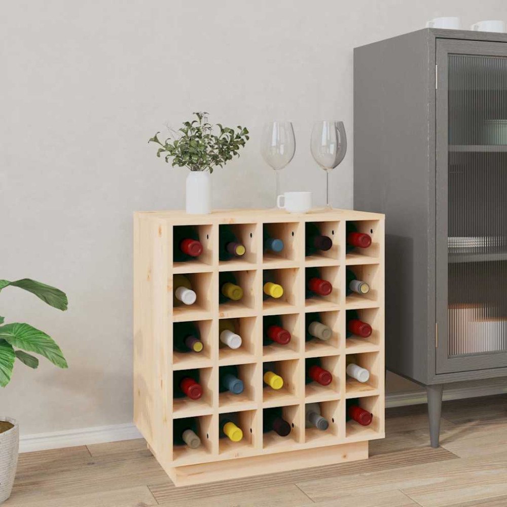 vidaXL Vinskåp 55,5x34x61 cm massiv furu