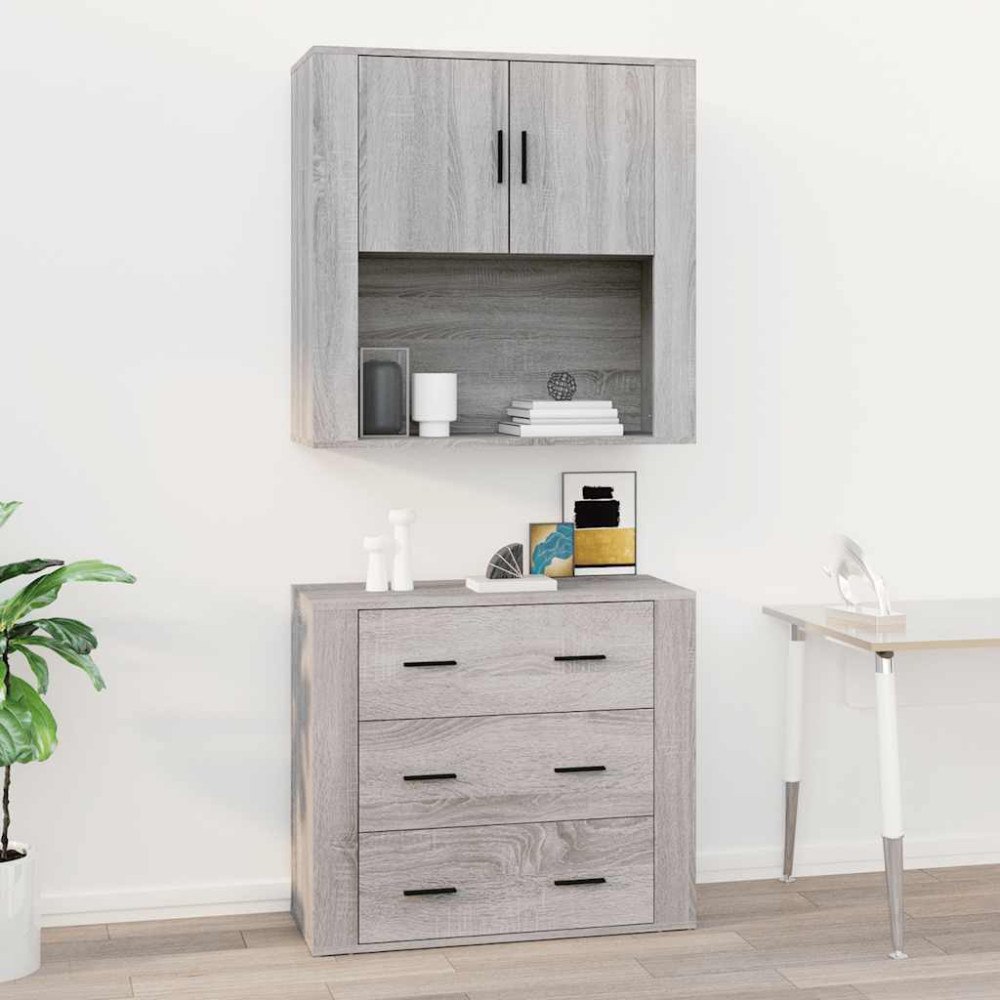 vidaXL Väggskåp grå sonoma 80x33x80 cm konstruerat trä