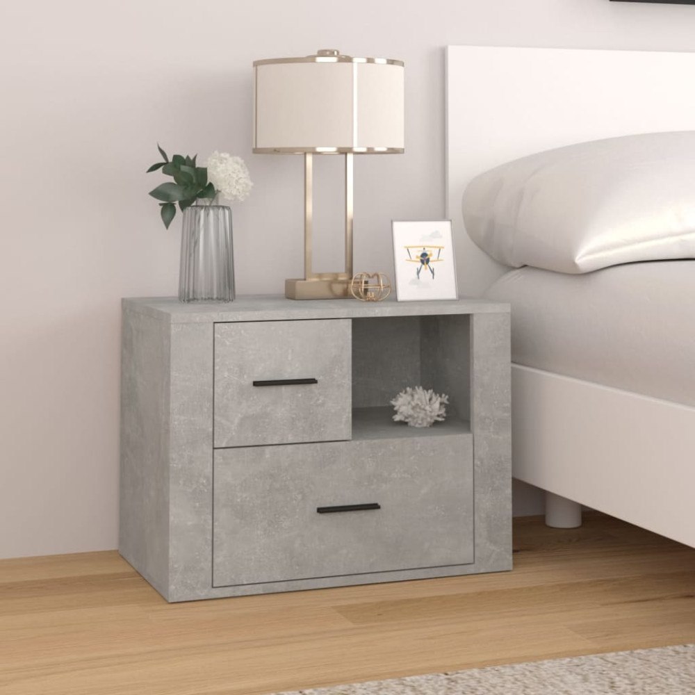 vidaXL Sängbord betonggrå 60x36x45 cm konstruerat trä