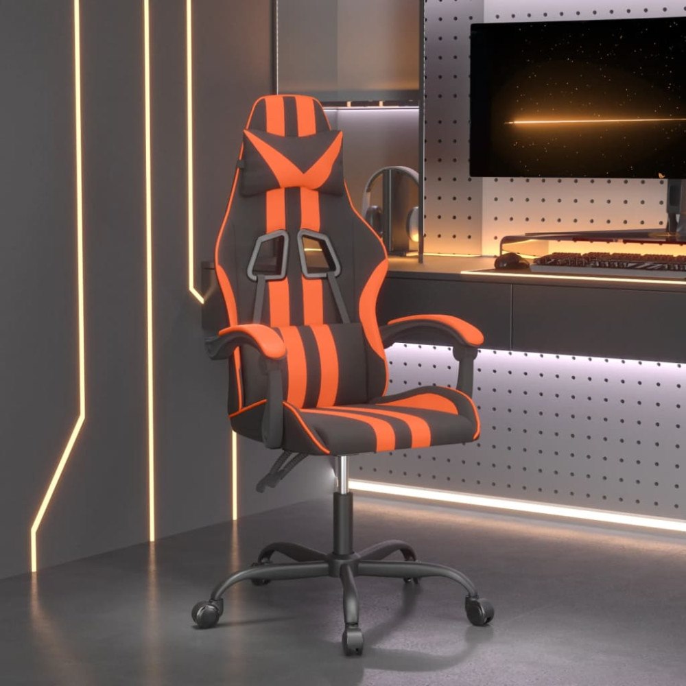 vidaXL Gamingstol svart och orange konstläder