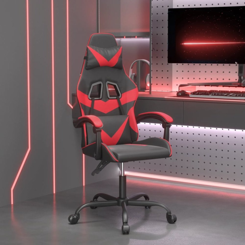 vidaXL Gamingstol svart och röd konstläder
