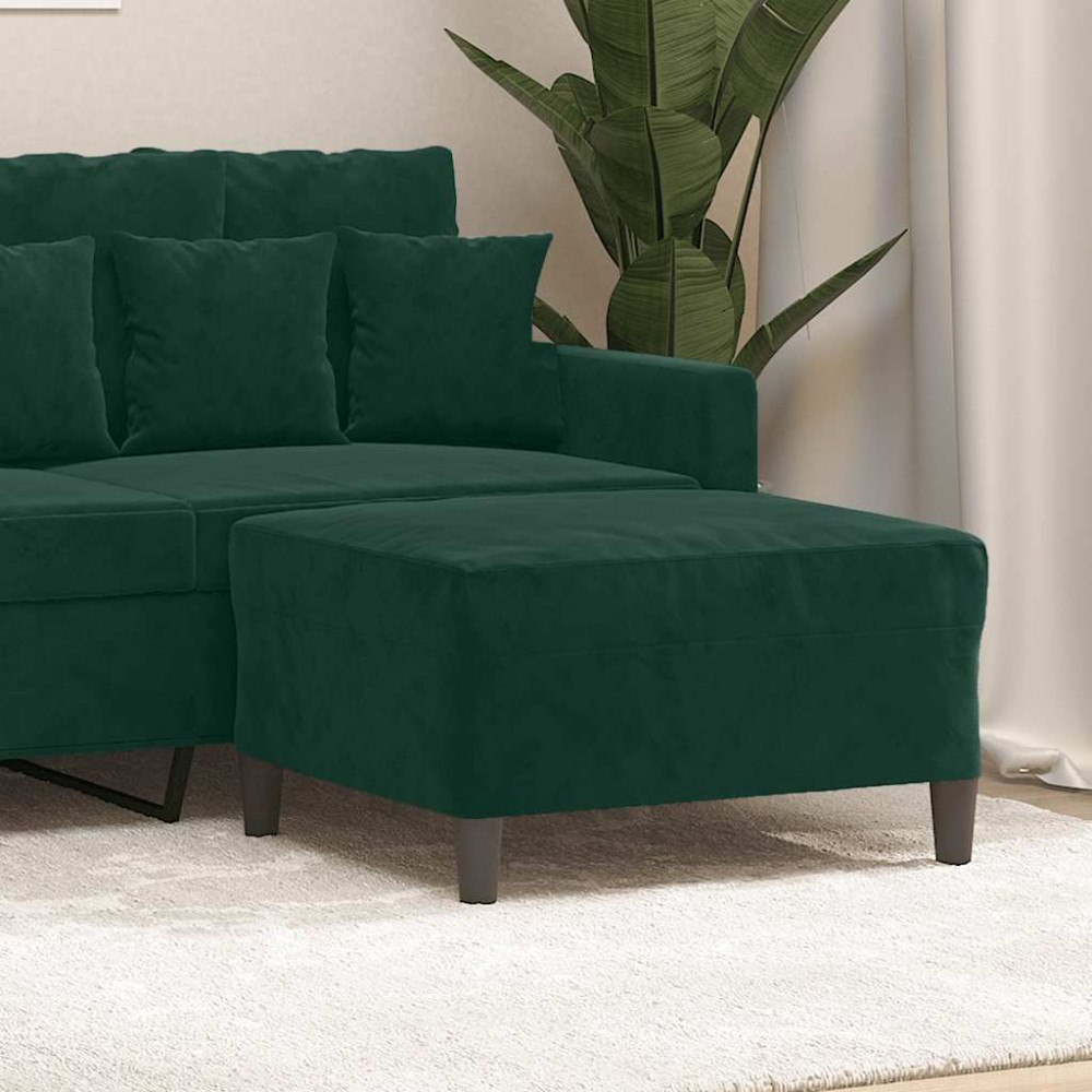 vidaXL Fotpall mörkgrön 70x55x41 cm sammet