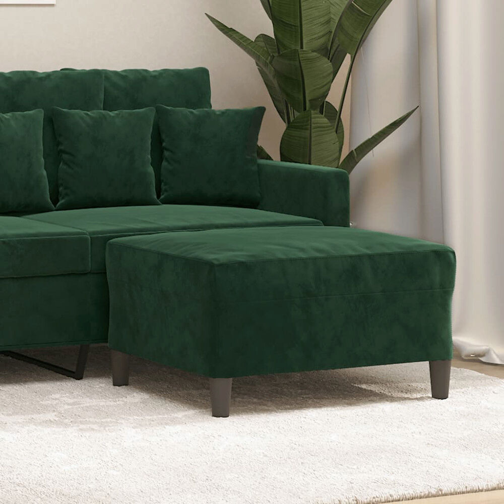 vidaXL Fotpall mörkgrön 70x55x41 cm sammet