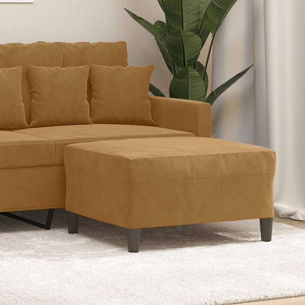 vidaXL Fotpall brun 70x55x41 cm sammet