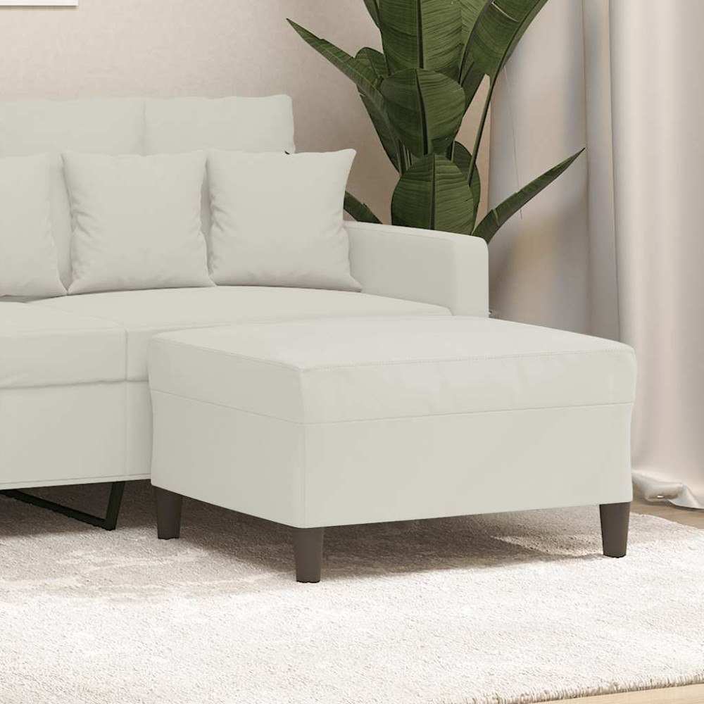 vidaXL Fotpall gräddvit 70x55x41 cm sammet