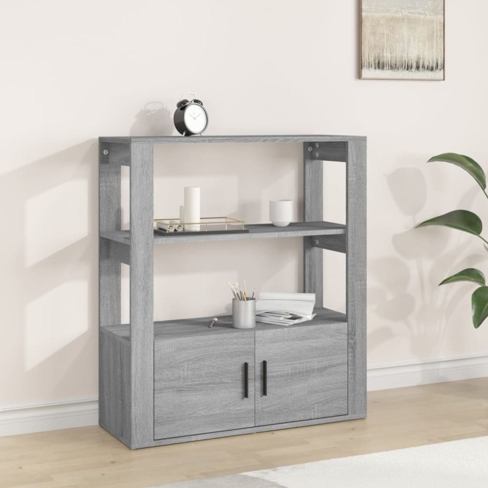 vidaXL Förvaringshylla grå sonoma 80x30x90 cm konstruerat trä