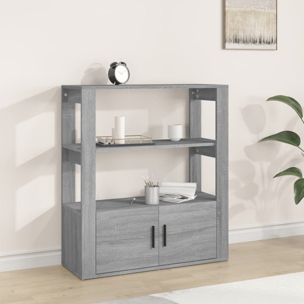 vidaXL Förvaringshylla grå sonoma 80x30x90 cm konstruerat trä