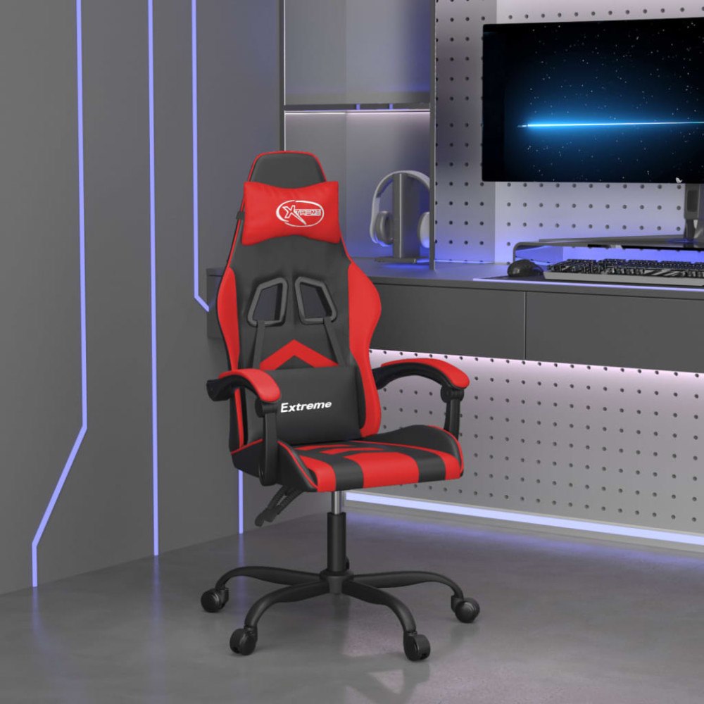 vidaXL Gamingstol svart och röd konstläder
