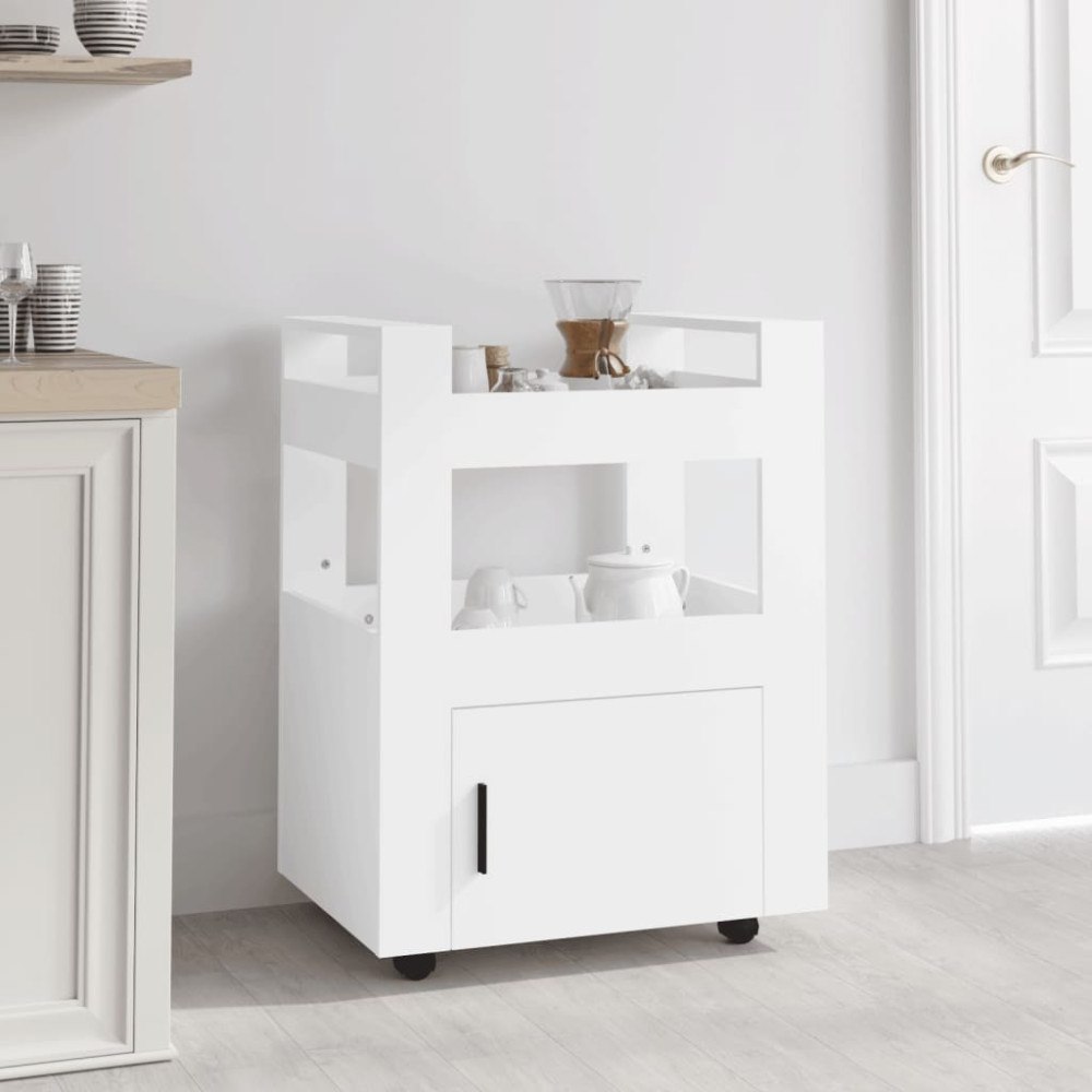 vidaXL Köksvagn vit 60x45x80 cm konstruerat trä