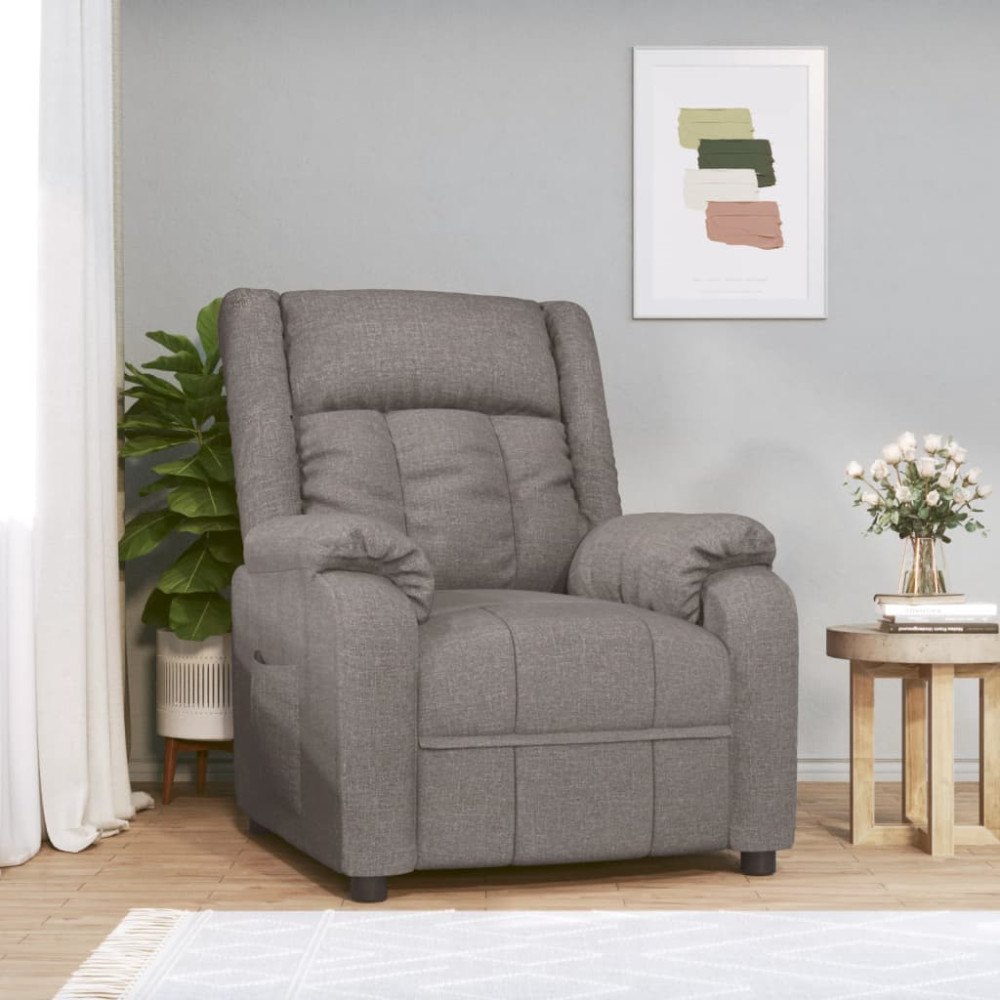 vidaXL Reclinerfåtölj taupe tyg