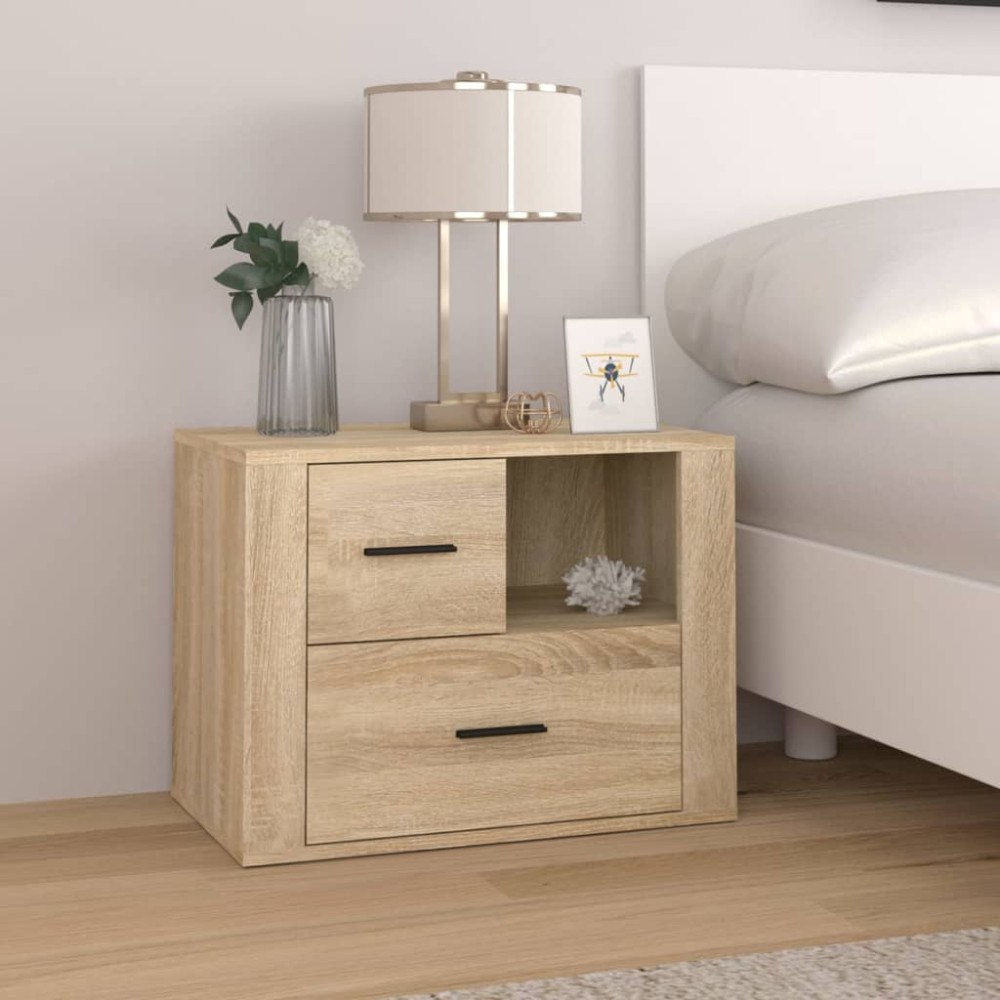vidaXL Sängbord sonoma-ek 60x36x45 cm konstruerat trä