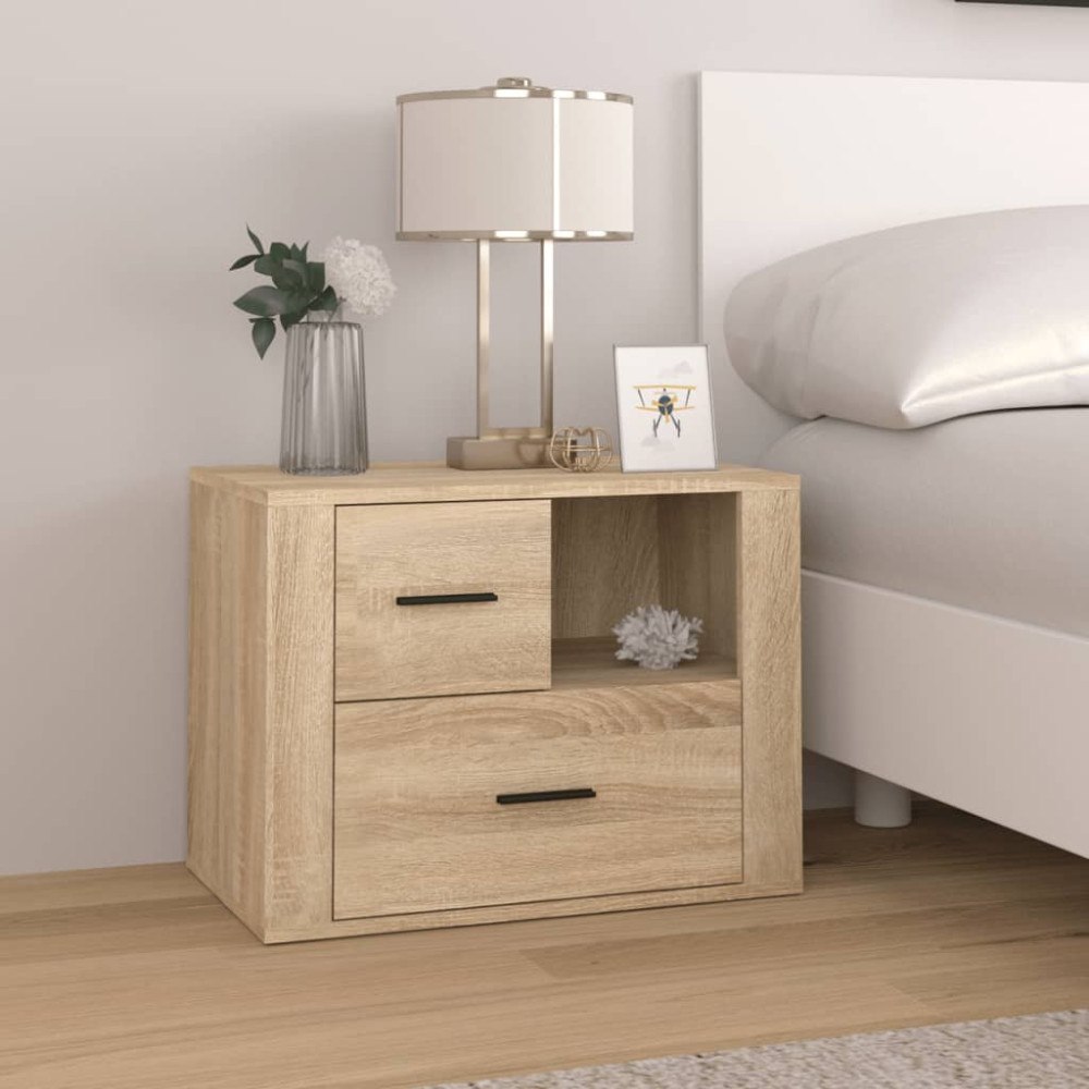vidaXL Sängbord sonoma-ek 60x36x45 cm konstruerat trä
