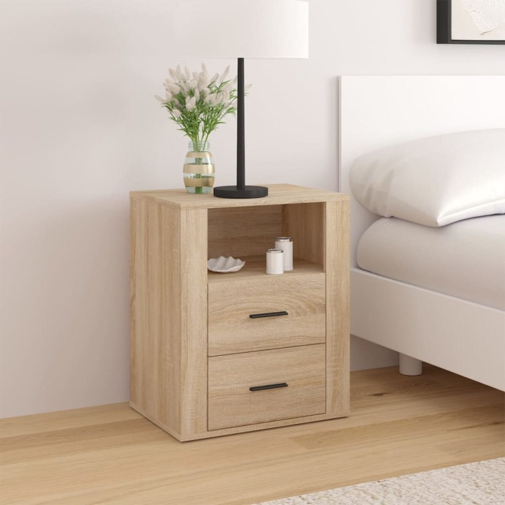 vidaXL Sängbord sonoma-ek 50x36x60 cm konstruerat trä