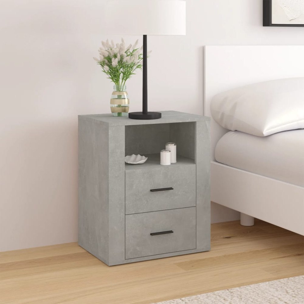 vidaXL Sängbord betonggrå 50x36x60 cm konstruerat trä