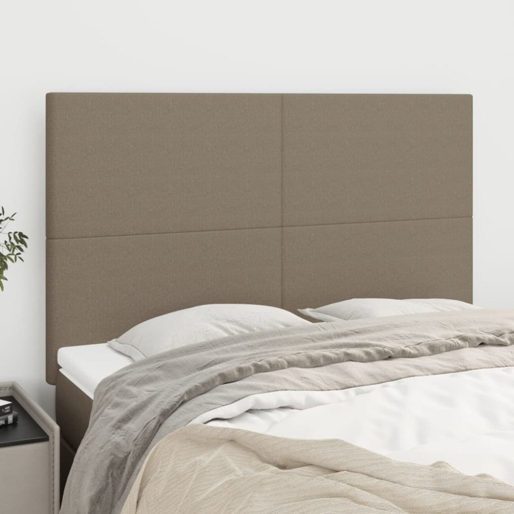 vidaXL Sänggavel taupe 144x5x118/128 cm tyg