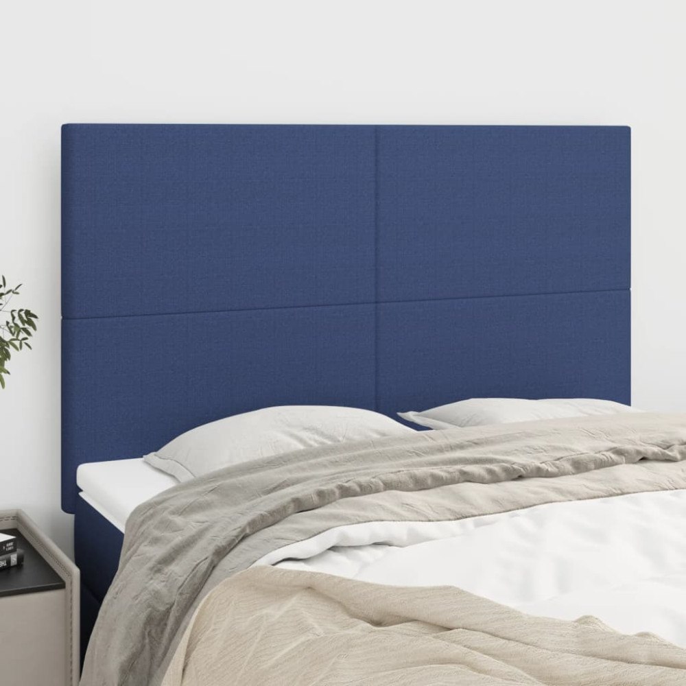vidaXL Sänggavel blå 144x5x118/128 cm tyg