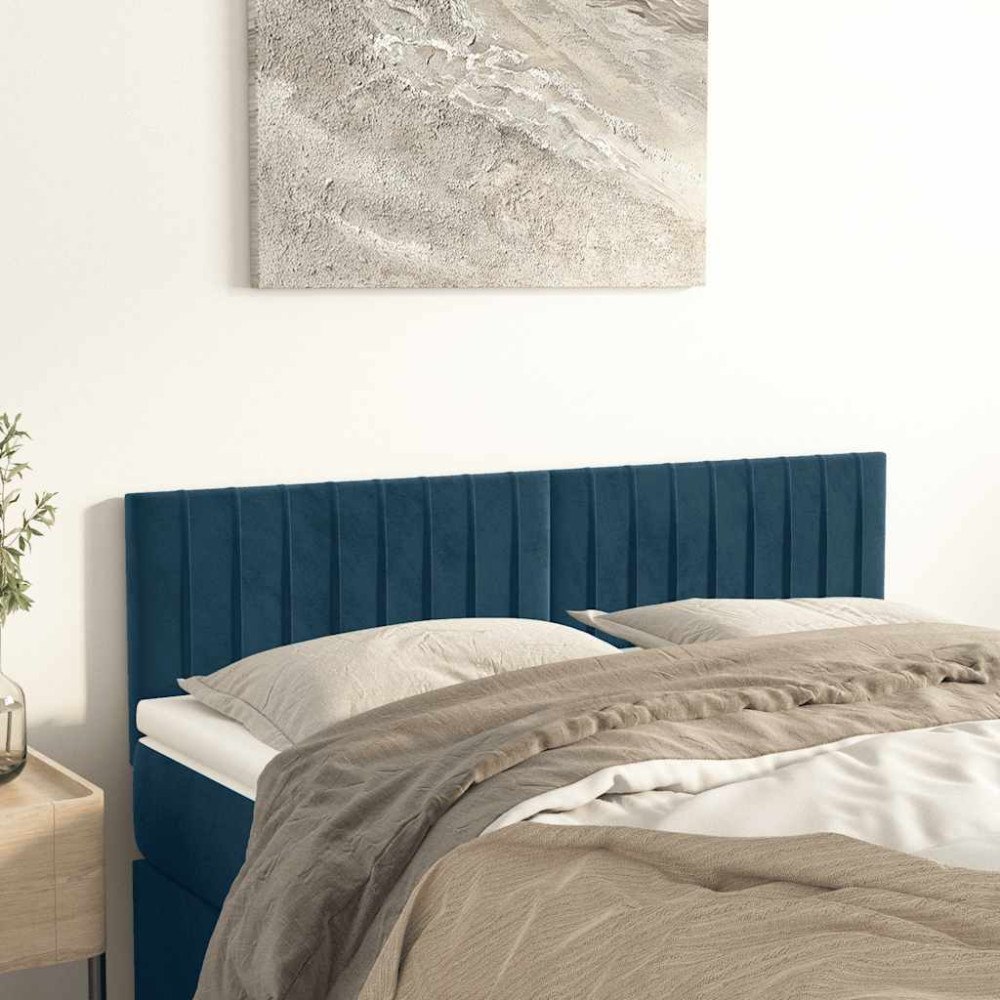 vidaXL Sänggavlar mörkblå 144x5x78/88 cm sammet