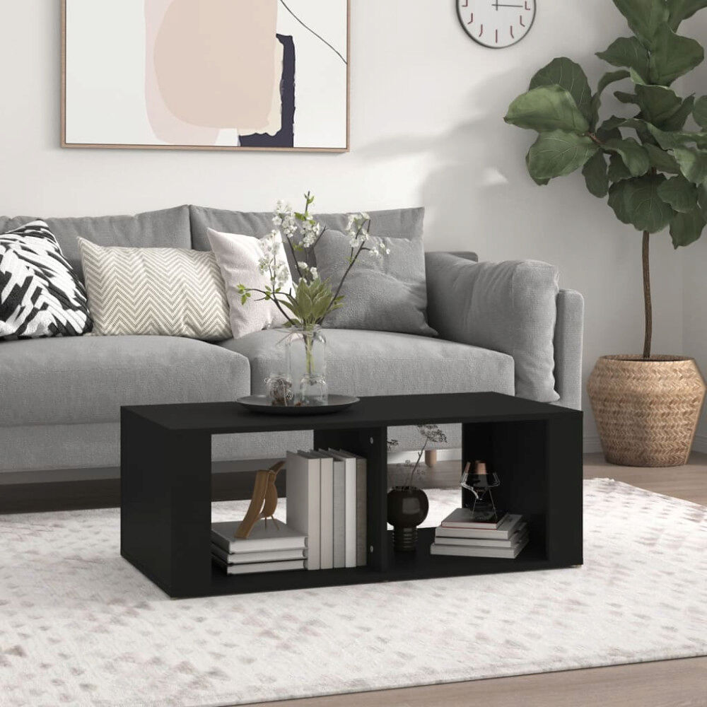 vidaXL Soffbord svart 100x50x36 cm konstruerat trä