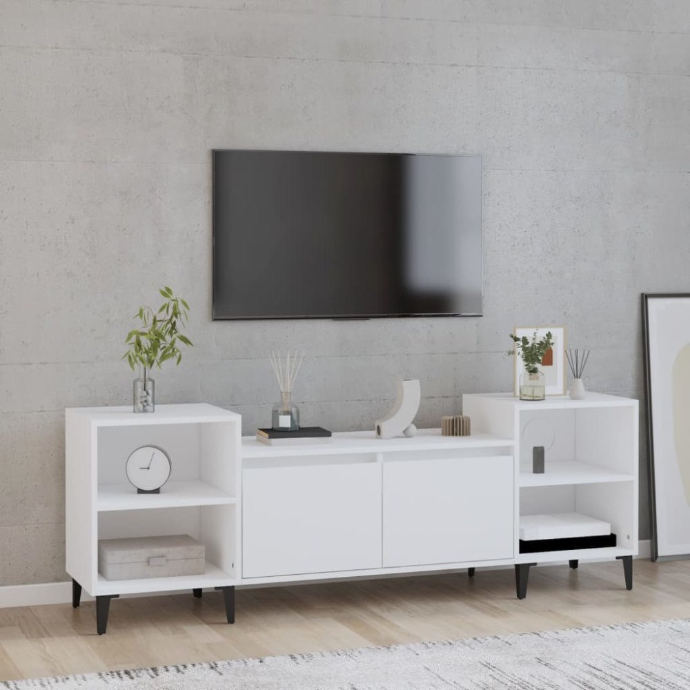 vidaXL Tv-bänk vit 160x35x55 cm konstruerat trä