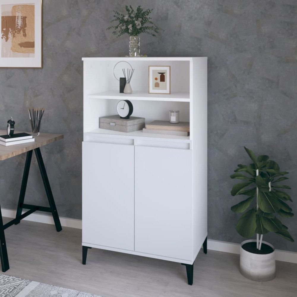 vidaXL Högskåp vit 60x36x110 cm konstruerat trä