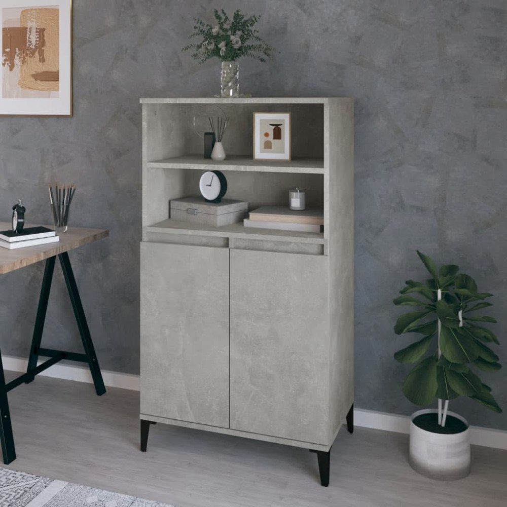 vidaXL Högskåp betonggrå 60x36x110 cm konstruerat trä