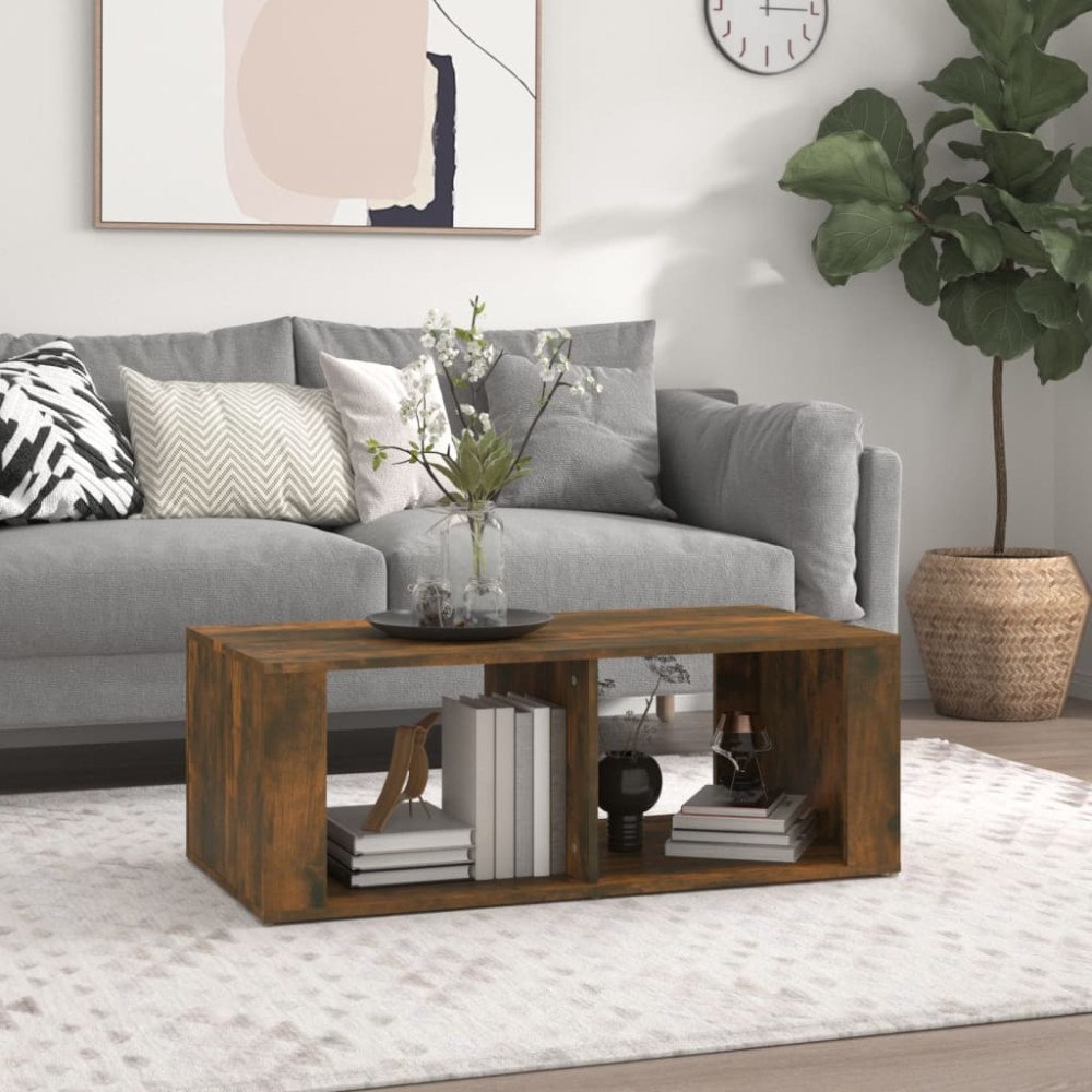 vidaXL Soffbord rökfärgad ek 100x50x36 cm konstruerat trä