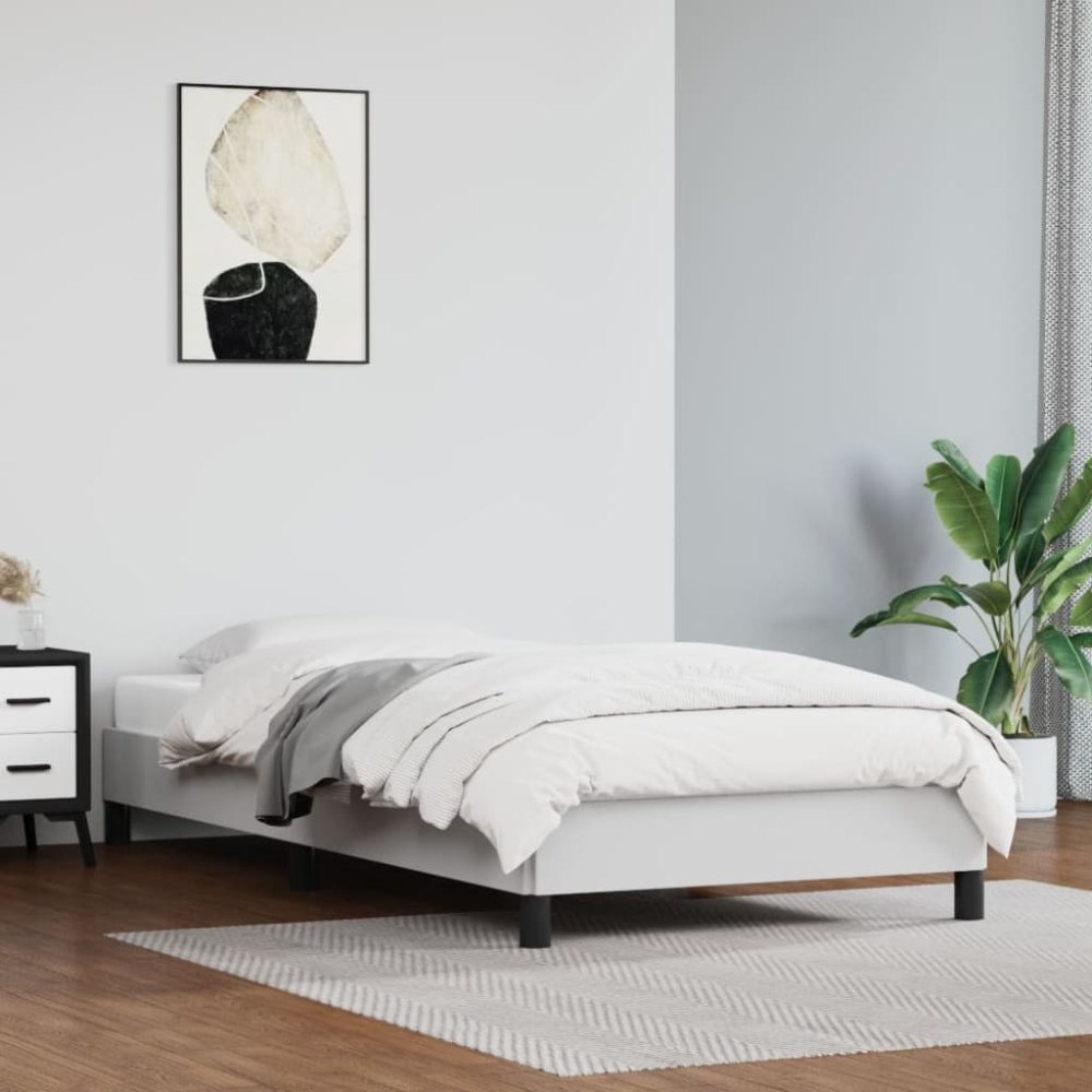 vidaXL Sängram vit 90x190 cm konstläder