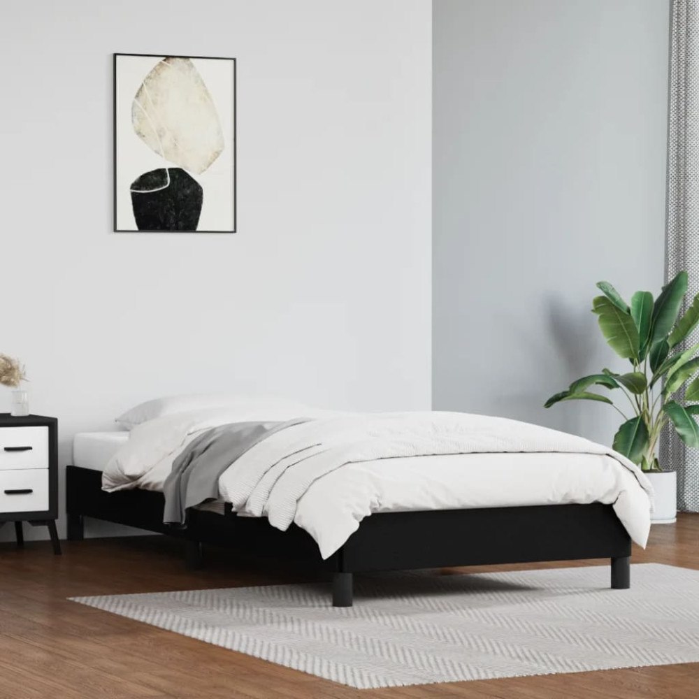 vidaXL Sängram svart 100x200 cm konstläder