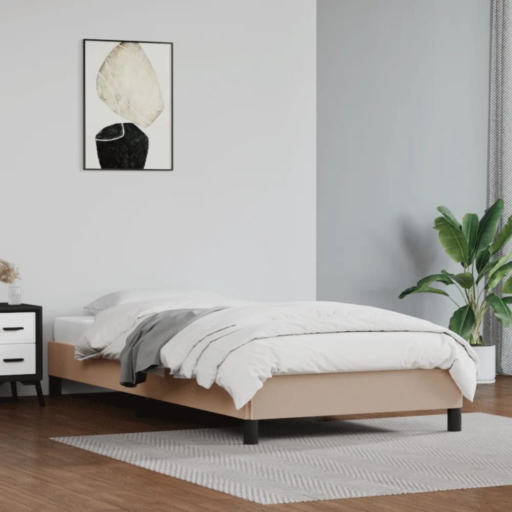 vidaXL Sängram cappuccino 100x200 cm konstläder
