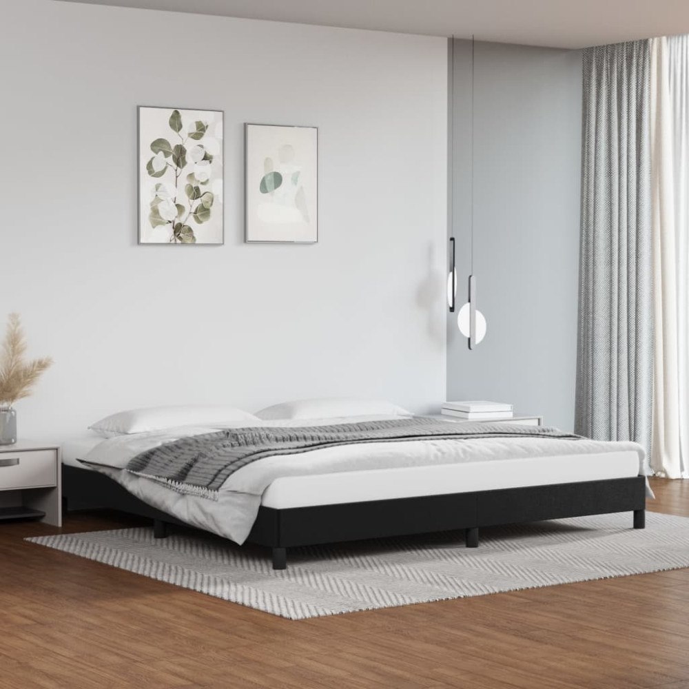 vidaXL Sängram svart 200x200 cm konstläder