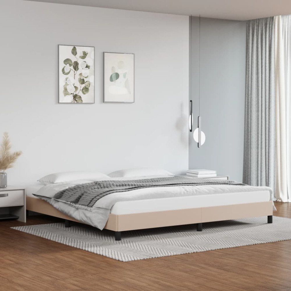 vidaXL Sängram cappuccino 200x200 cm konstläder