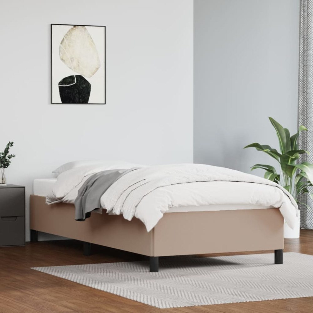 vidaXL Sängram utan madrass cappuccino 80x200 cm konstläder