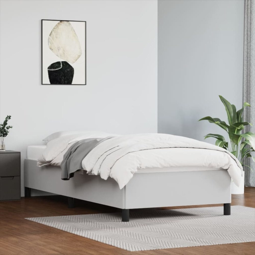vidaXL Sängram utan madrass vit 90x200 cm konstläder