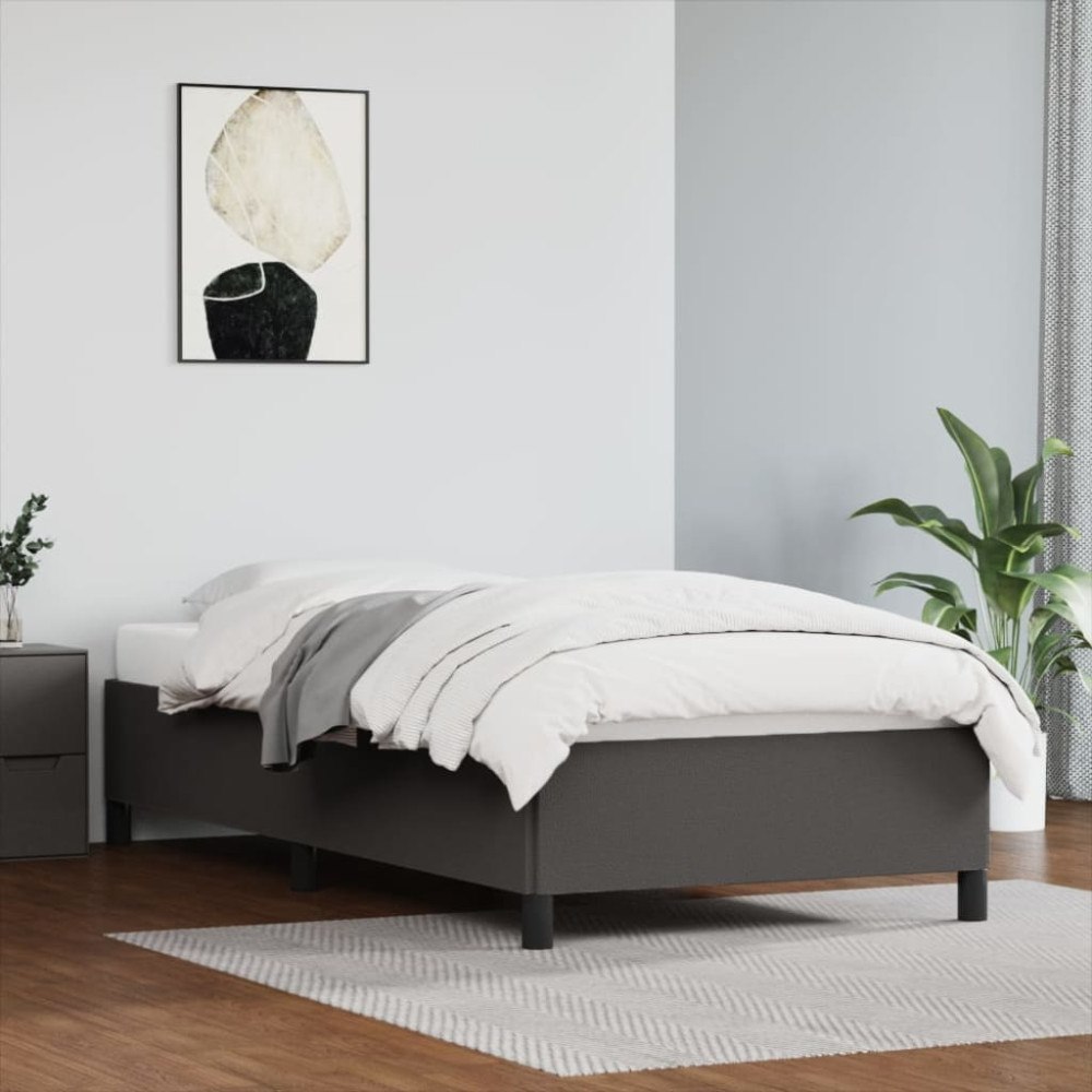 vidaXL Sängram grå 90x200 cm konstläder