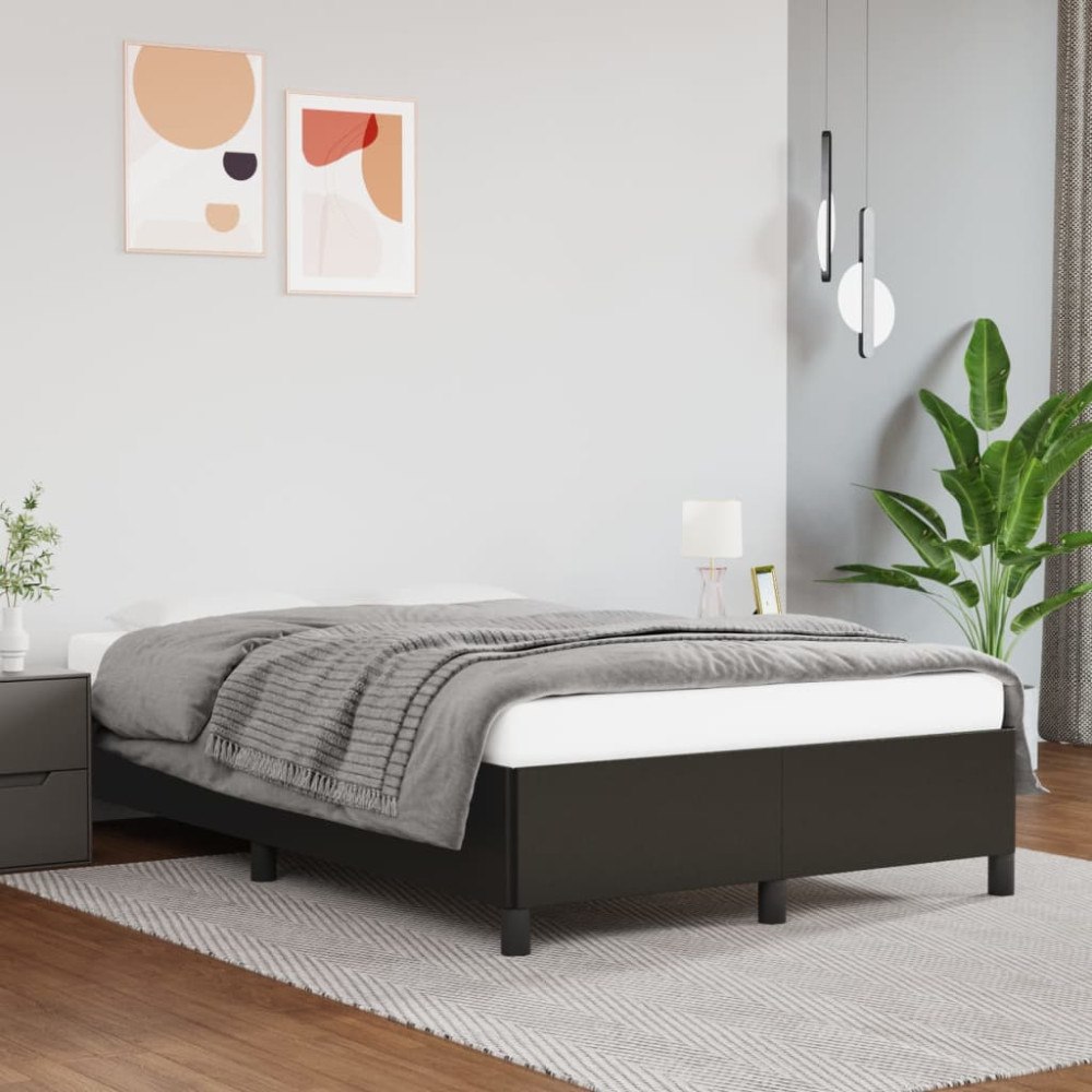 vidaXL Sängram utan madrass svart 120x200 cm konstläder