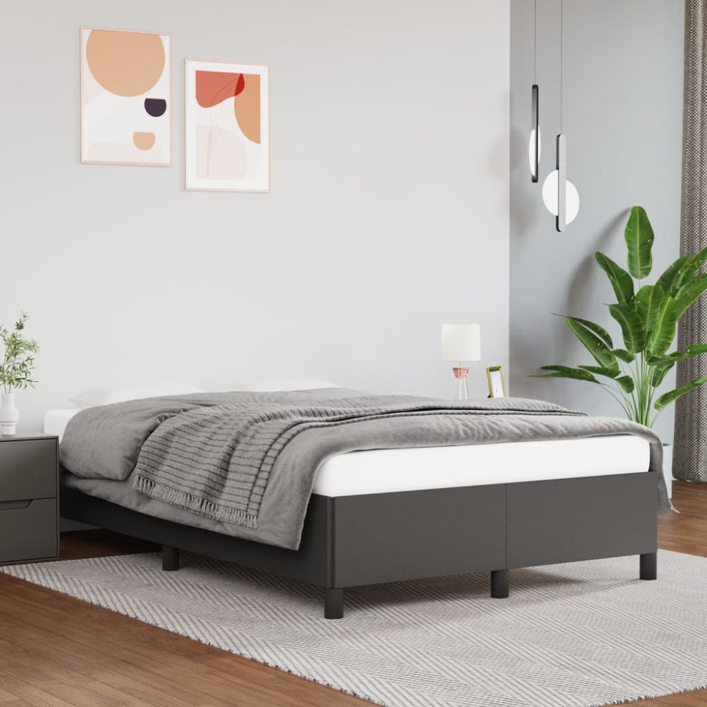 vidaXL Sängram grå 120x200 cm konstläder