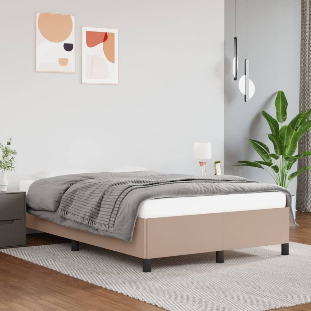 vidaXL Sängram cappuccino 120x200 cm konstläder