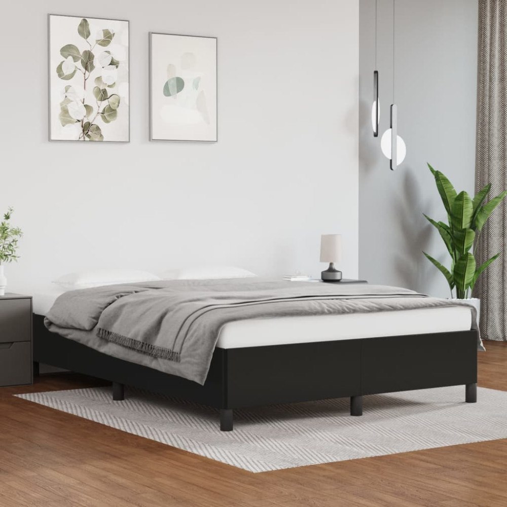 vidaXL Sängram utan madrass svart 140x200 cm konstläder