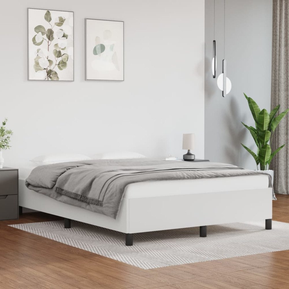 vidaXL Sängram vit 140x200 cm konstläder