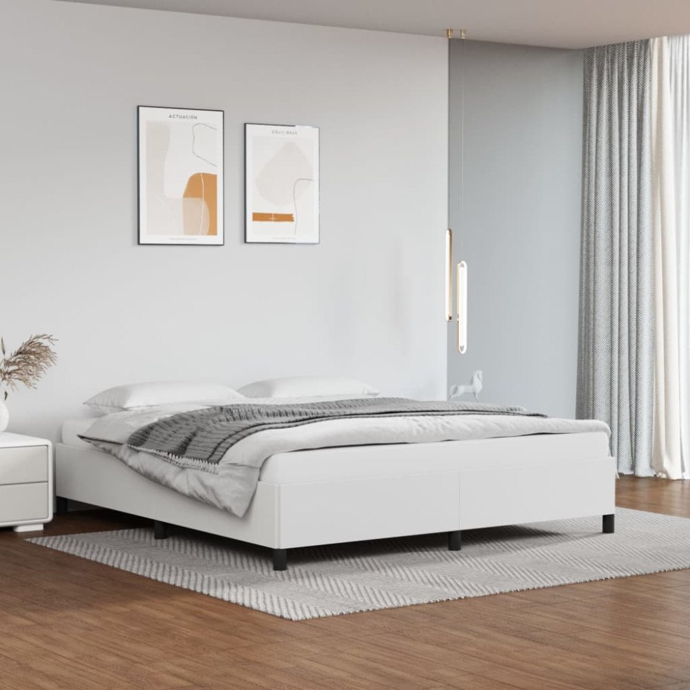 vidaXL Sängram utan madrass vit 160x200 cm konstläder