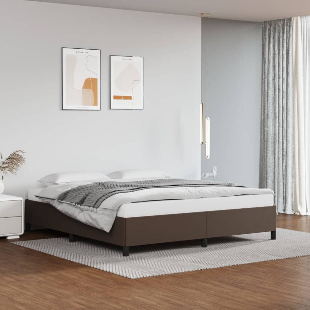 vidaXL Sängram brun 160x200 cm konstläder