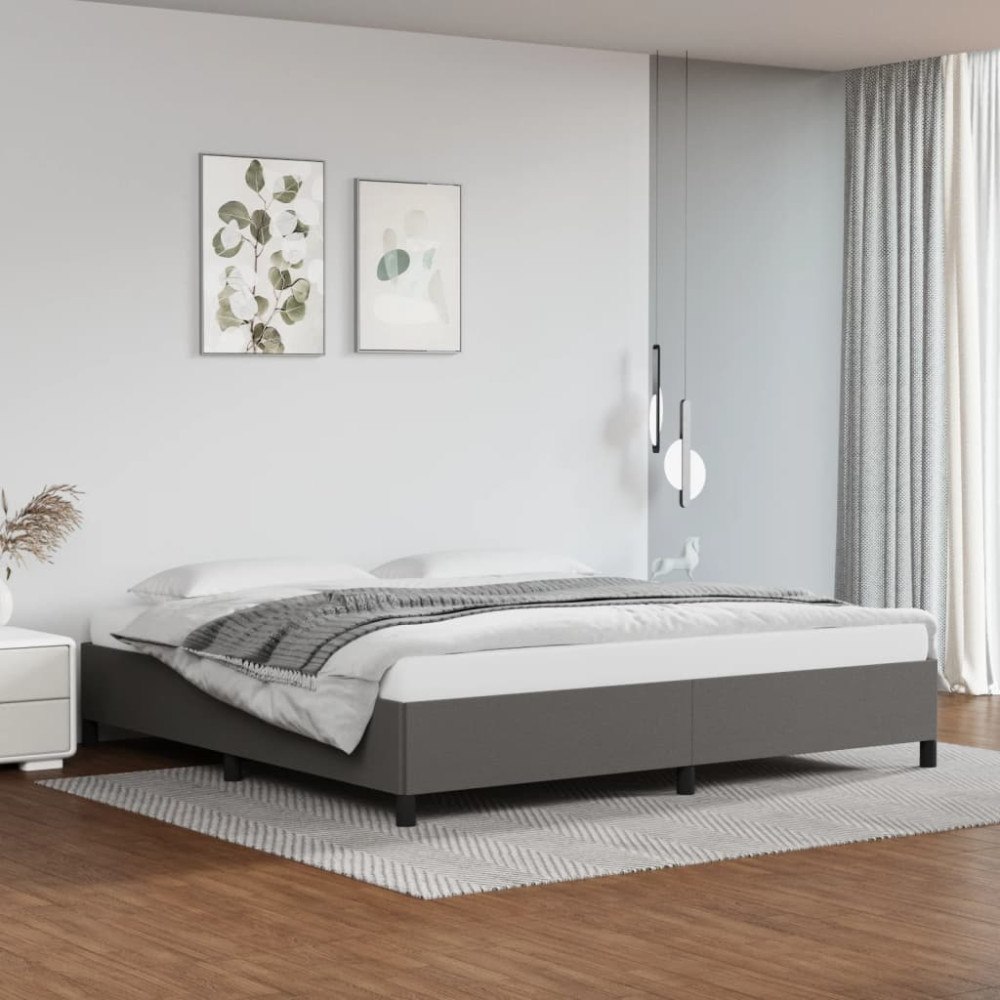 vidaXL Sängram utan madrass grå 200x200 cm konstläder
