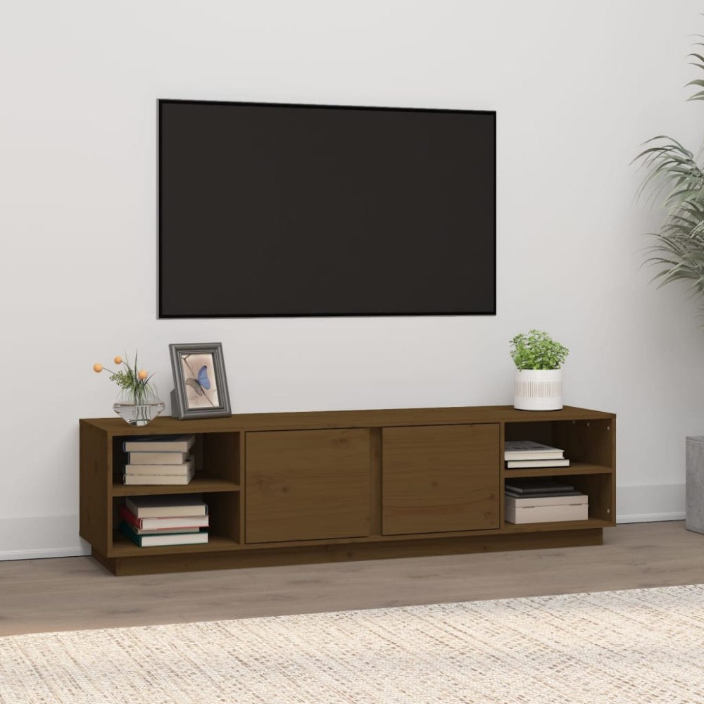 vidaXL Tv-bänk honungsbrun 156x40x40 cm massiv furu