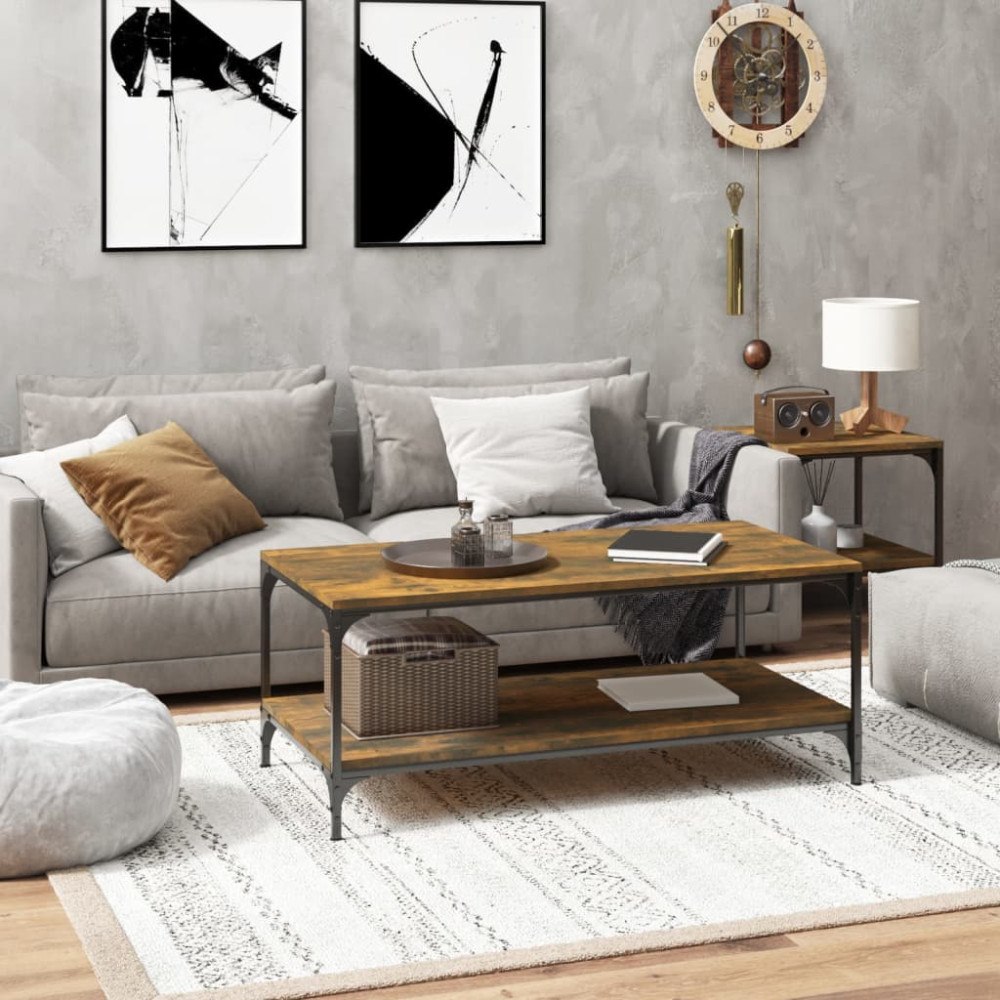 vidaXL Soffbord rökfärgad ek 100x50x40 cm konstruerat trä